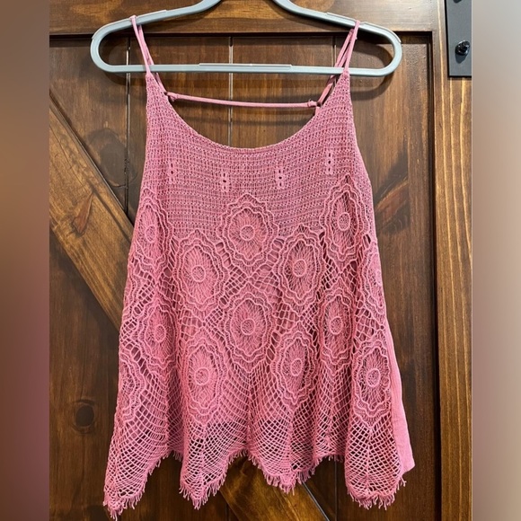 Maurices Tops - Floral Crochet Front Tank Top. Size: Large